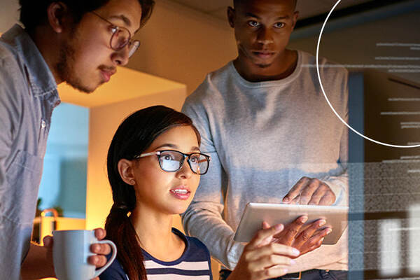 People working on a computer