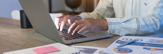 Person working on a laptop