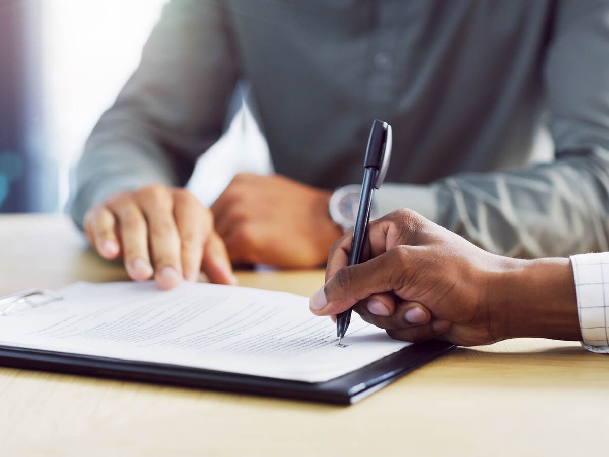 a person signing legal papers