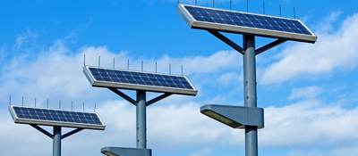 Solar lighting with blue sky in the background