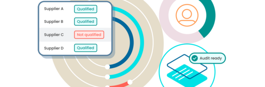 Illustration showing a list of suppliers and their qualification status