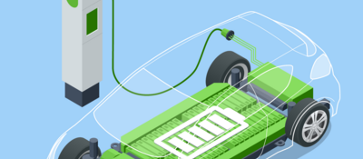 Drawing of electric vehicle battery compartment