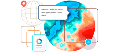 Graphical depiction showing the ability to download wind maps